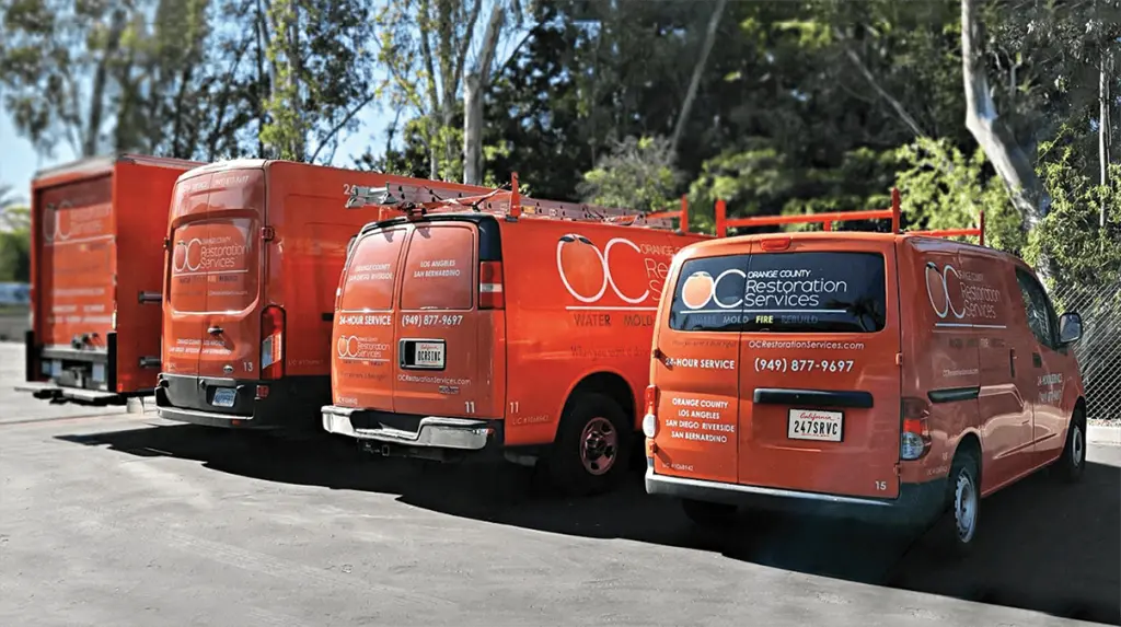 OC Restoration vans in Dana Point